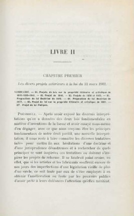 Chapitre premier. Les divers projets antérieurs à la loi du 11 mars 1902