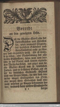 Vorrede an den geneigten Leser
