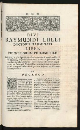 Divi Raymundi Lulli Doctoris Illuminati Liber Principiorum Philosophia