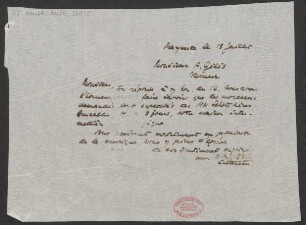 Brief an Antoine Gilis : 18.07.1910