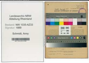 Entnazifizierung Anny Schmidt , geb. 29.04.1913 (Sekretaerin)