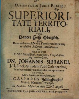 Diss. de superioritate territoriali