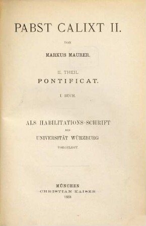 Pabst Calixt II., II. Theil. Pontificat