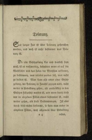Toleranz.