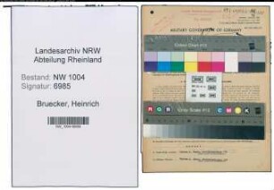 Entnazifizierung Heinrich Bruecker , geb. 02.07.1899 (Kaufm.Angestellter)