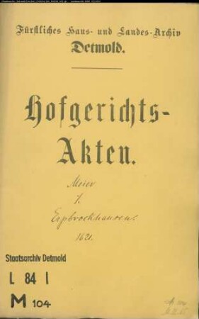 Meier, Dr. Peters Hausfrau Anna Seger gegen Dr. Johann Erpbrockhausen - Schuldforderung