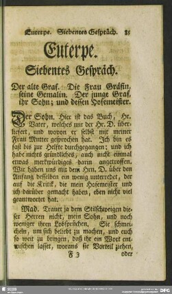 Euterpe. Siebentes Gespräch