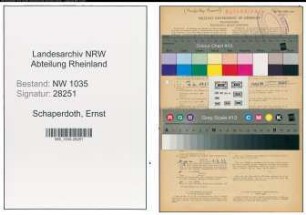Entnazifizierung Ernst Schaperdoth , geb. 22.09.1899 (Maschinist)