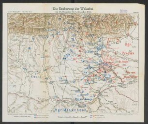 Skizze 20. Die Eroberung der Walachei vom 26. November bis 6. Dezember 1916.