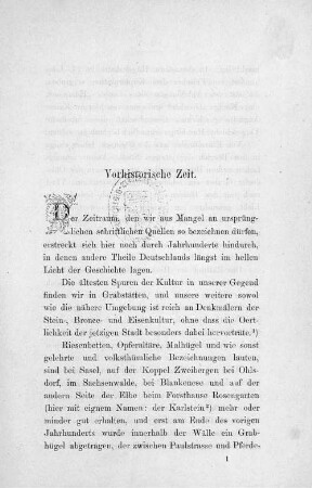 Vorhistorische Zeit.
