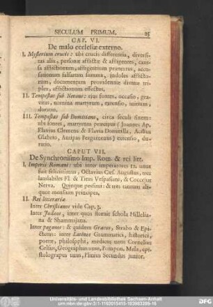 Cap. VI. De malo ecclesiae externo.