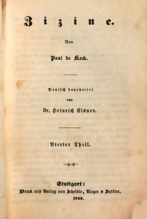 Paul de Kock's humoristische Romane, deutsch bearbeitet von Heinrich Elsner. 98