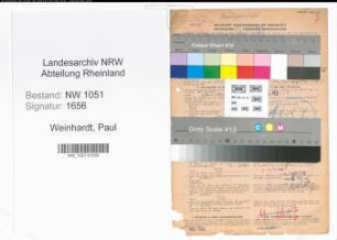 Entnazifizierung Paul Weinhardt , geb. 03.09.1895 (Justizbeamter)