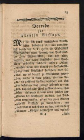 Vorrede zur zweyten Auflage