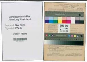 Entnazifizierung Franz Vetter , geb. 09.11.1894 (Buchhalter)