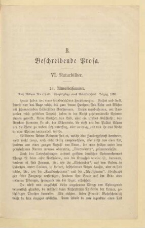 B. Beschreibende Prosa