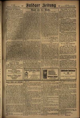 Zweite Ausgabe vom Sonntag, den 18. September 1927.