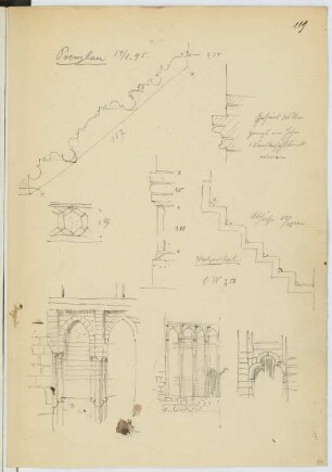 Marienkirche, Prenzlau: Details (aus: Skizzen- und Fotoalbum 17)