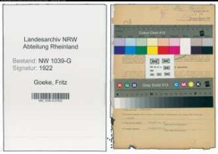 Entnazifizierung Fritz Goeke , geb. 06.09.1902 (Arbeiter)
