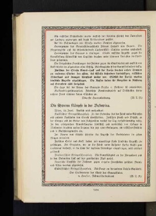 Die schweren Kämpfe in der Bukowina.