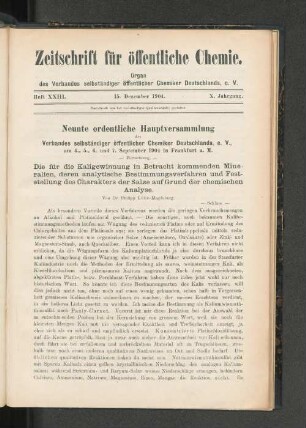 Heft XXIII. 15. Dezember 1904.