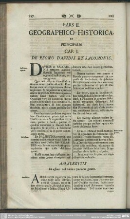 Pars II. Geographico-Historica, Et Principalis