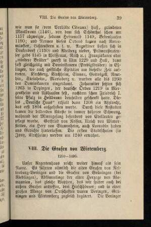 VIII. Die Grafen von Wirtemberg (1250-1594)