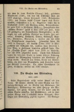 VIII. Die Grafen von Wirtemberg (1250-1594)