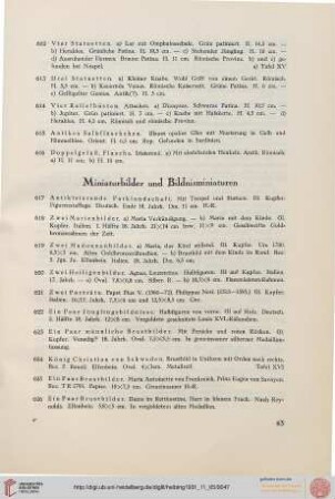 Miniaturbilder und Bildnisminiaturen (Nr. 617-639)
