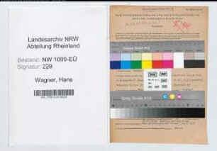 Entnazifizierung Hans Wagner, geb. 23.11.1909 (Postbeamter)