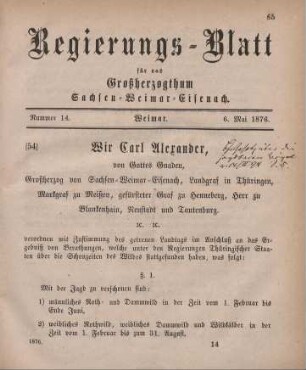 Nr. 14 : 6. Mai 1876