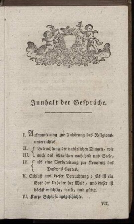 Innhalt der Gespräche.