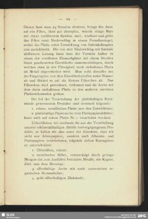 Ueberblick über die erzielten Produkte