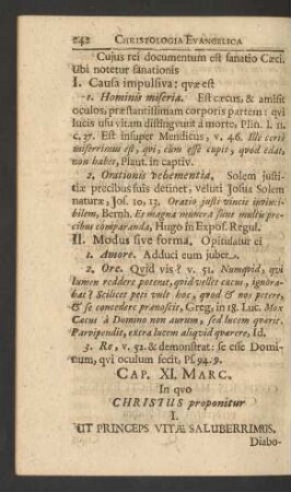 Cap. XI. Marc. In quo Christus proponitur ...