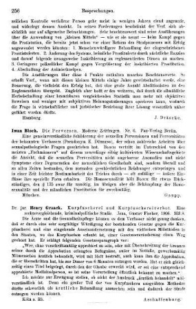 256, Henry Graack, Kurpfuscherei und Kurpfuschereiverbot. Eine rechtsvergleichende, kriminalpolitische Studie, 1906