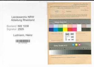 Entnazifizierung Heinz Ludmann , geb. 15.09.1910 (Studienrat)