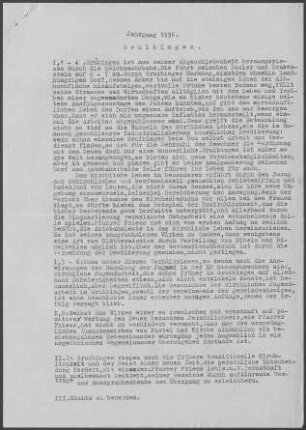 Gruibingen: Visitationsbericht mit Pfarrbericht 1936