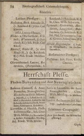 Herrschaft Plesse.