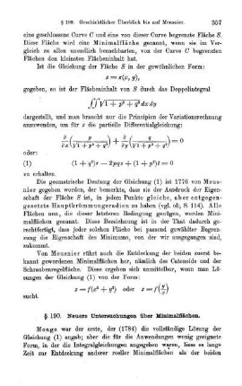 § 190. Neuere Untersuchungen über Minimalflächen.