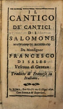 Il cantico de cantici di Salomone