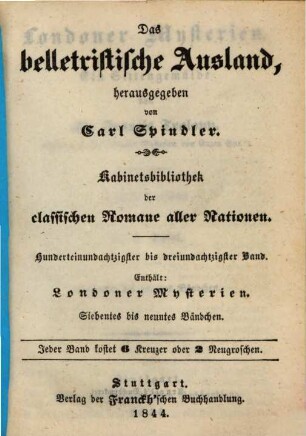 Londoner Mysterien : ein Sittengemälde, 7/9