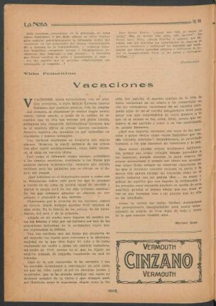 Vida femenina - Vacaciones