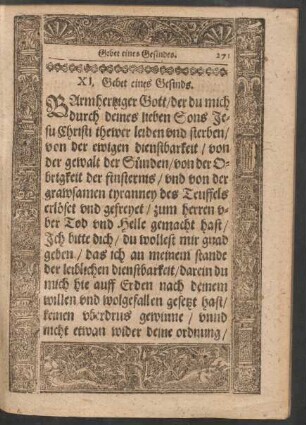XI. Gebet eines Gesinds.