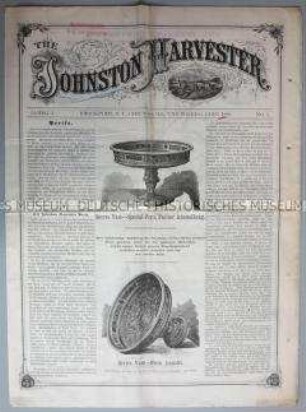 Landwirtschaftliche Maschinen der Johnston Harvester Company in USA