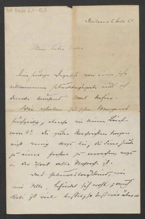 Brief an Alexander Mendelssohn : 06.10.1867