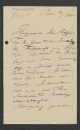 Brief von Paul Magnus an Unbekannt