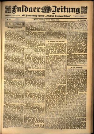 Zweite Ausgabe vom Samstag, den 16. Februar 1901.