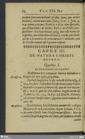 Caput III. De Natura Christi Humana