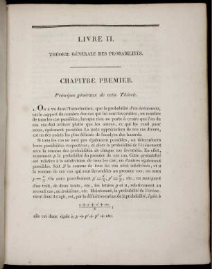 Livre II. Théorie Générale Des Probabilités. Chapitre Premier - II.