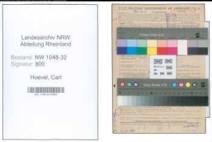 Entnazifizierung Carl Hoevel , geb. 02.06.1889 (Stadtangestellter)